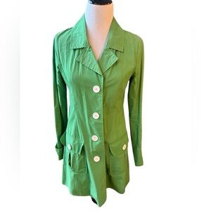 BB Dakota Lightweight Unlined Jacket Coat Kelly Green W/White Buttons Size M